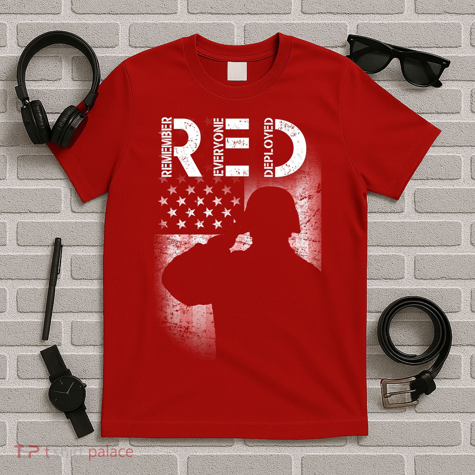 Red Friday Remember Everyone Deployed Flag T-Shirt