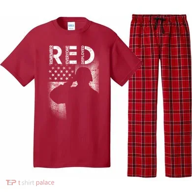 Red Friday Remember Everyone Deployed Flag Pajama Set