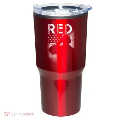 Red Friday Remember Everyone Deployed Flag Tumbler