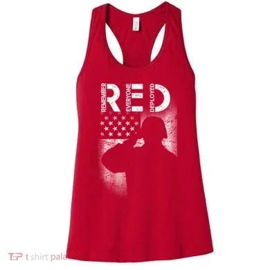 Red Friday Remember Everyone Deployed Flag Women's Tank Top