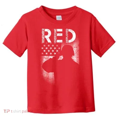 Red Friday Remember Everyone Deployed Flag Toddler T-Shirt