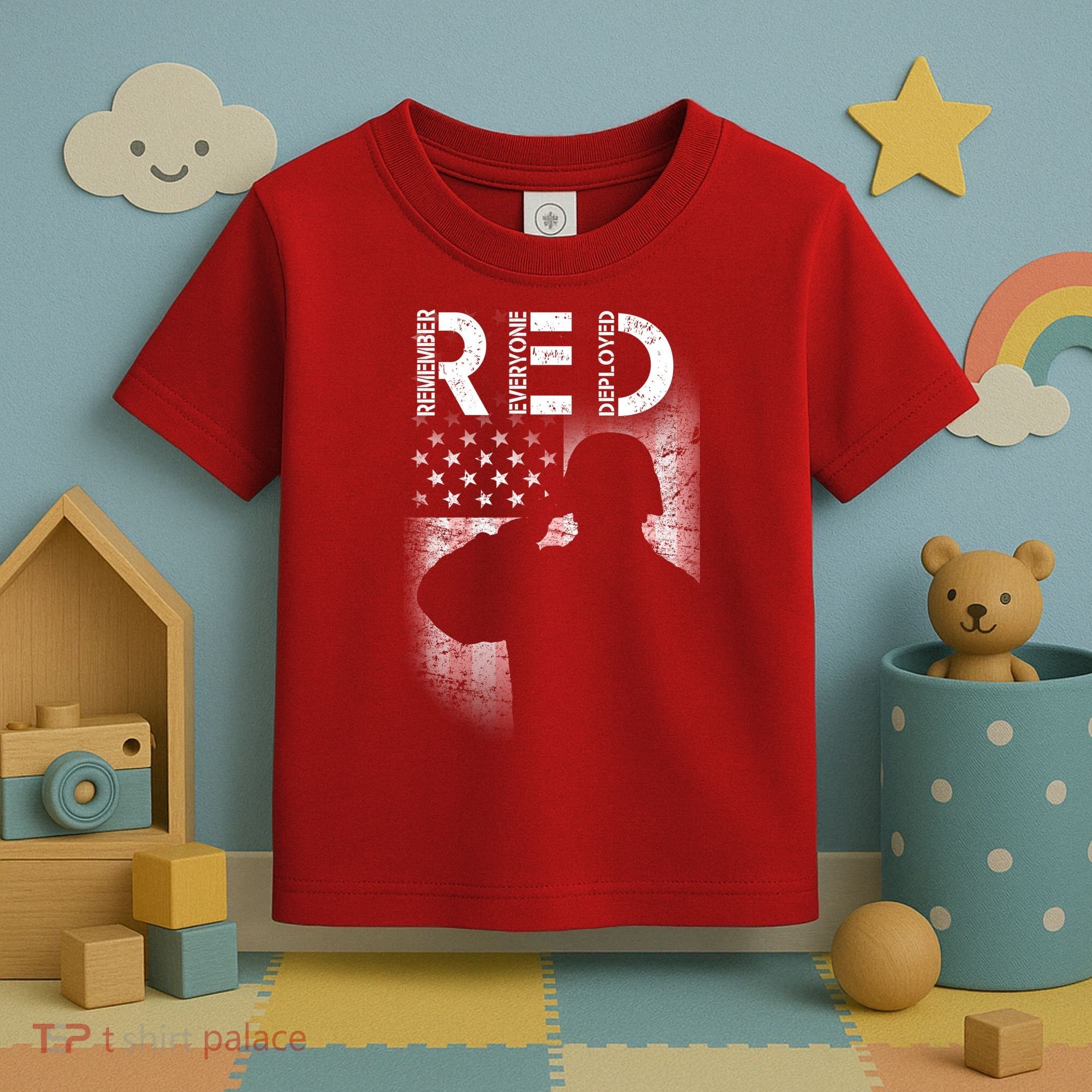 Red Friday Remember Everyone Deployed Flag Toddler T-Shirt
