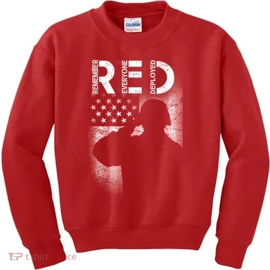 Red Friday Remember Everyone Deployed Flag Kids Sweatshirt