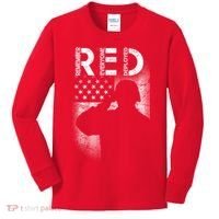Red Friday Remember Everyone Deployed Flag Kids Long Sleeve Shirt thumb 0
