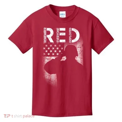Red Friday Remember Everyone Deployed Flag Kids T-Shirt