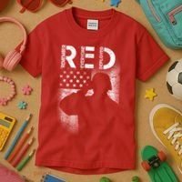 Red Friday Remember Everyone Deployed Flag Kids T-Shirt thumb 3