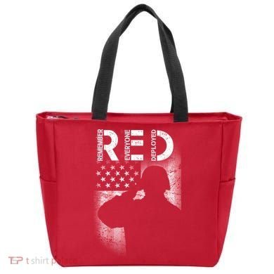 Red Friday Remember Everyone Deployed Flag Tote Bag