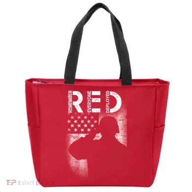 Red Friday Remember Everyone Deployed Flag Tote Bag