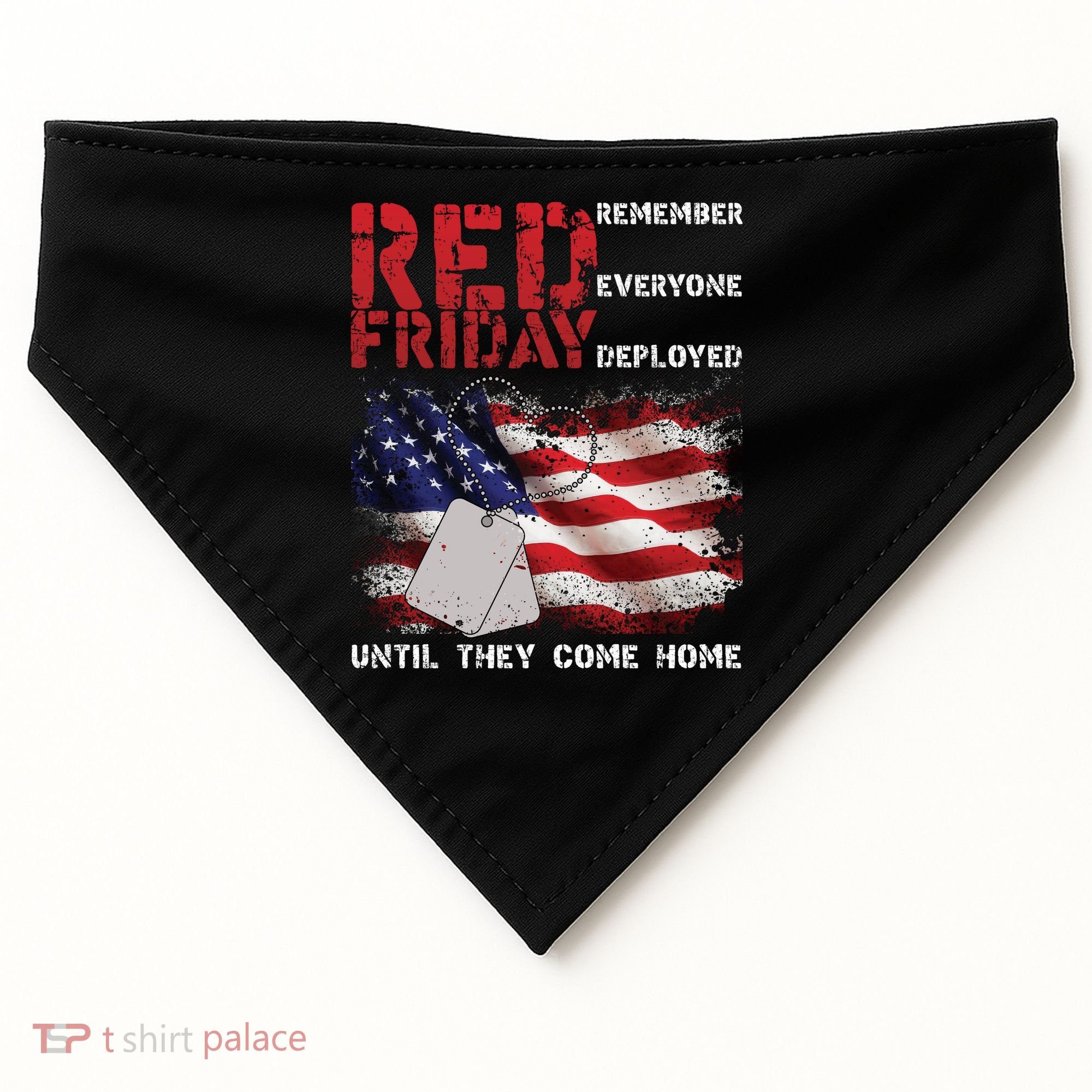 Red Friday Remember Until They Come Home USA-Made Doggie Bandana