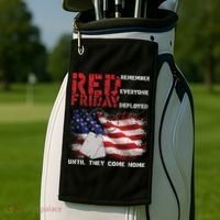 Red Friday Remember Until They Come Home Golf Towel thumb 2