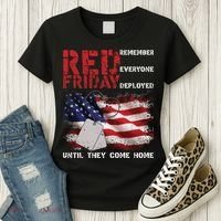 Red Friday Remember Until They Come Home Women's T-Shirt thumb 3