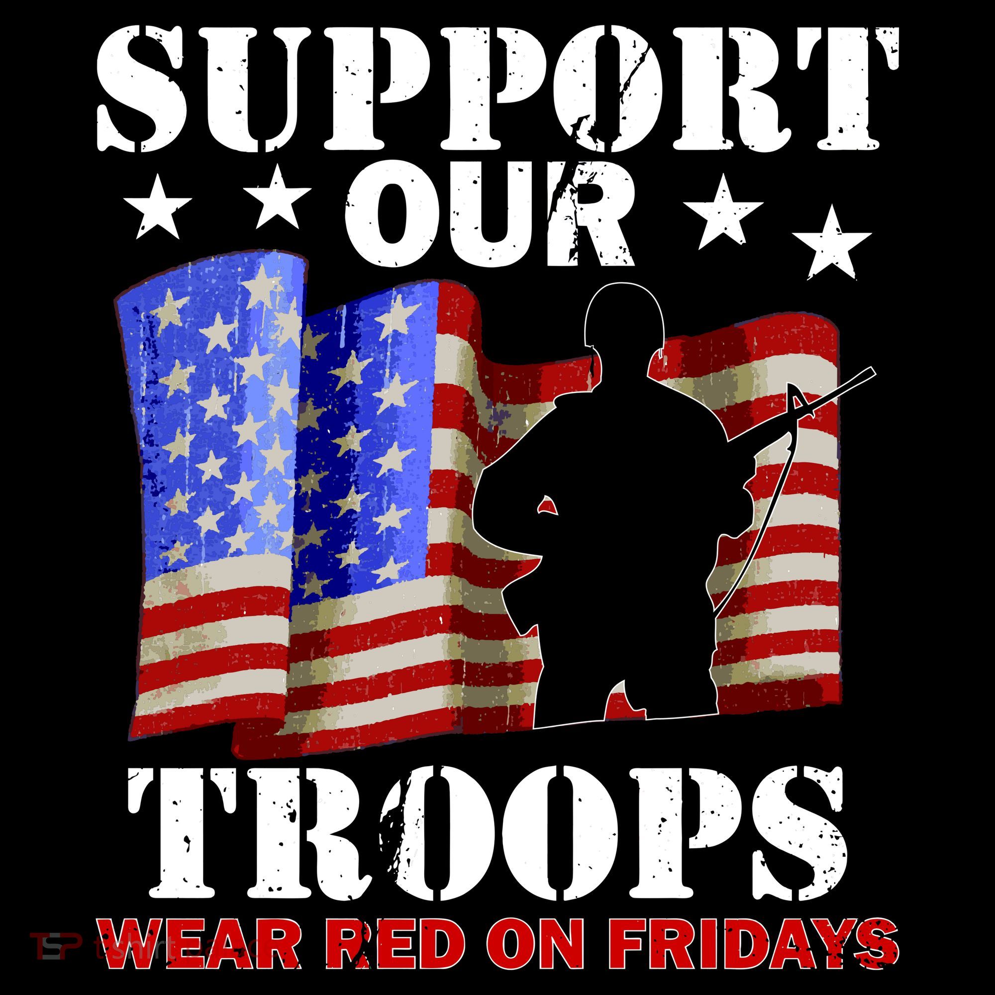Red Friday Support Our Troops Backpack