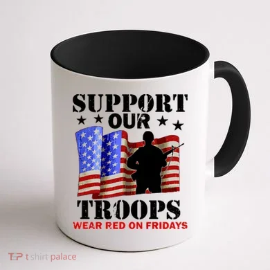Red Friday Support Our Troops Coffee Mug back