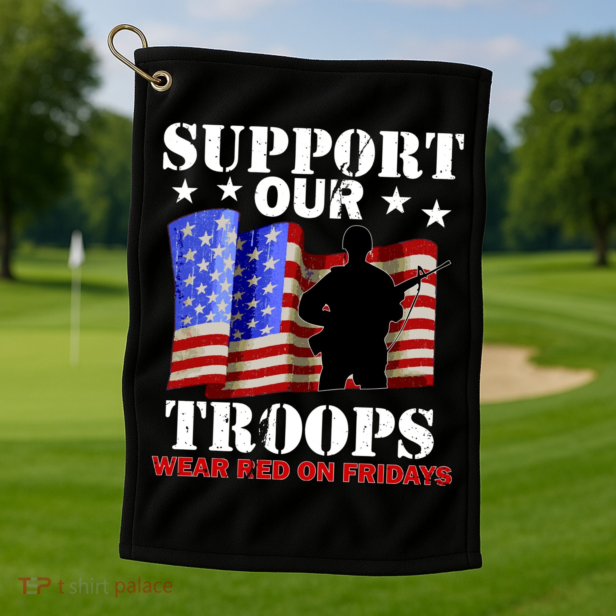 Red Friday Support Our Troops Golf Towel