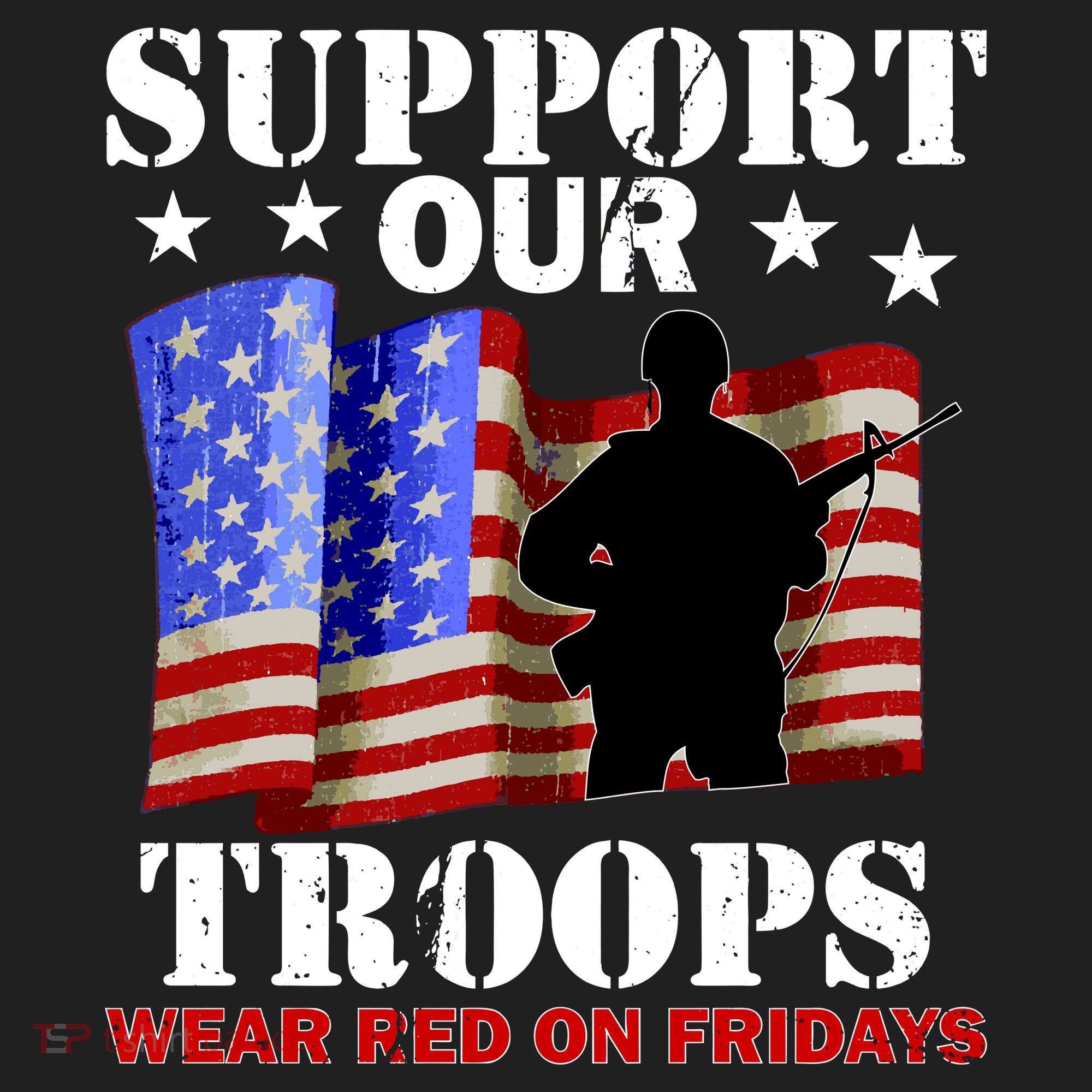 Red Friday Support Our Troops Golf Towel