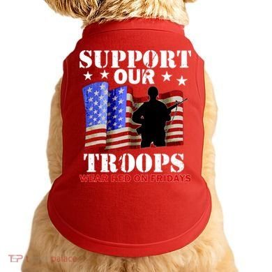 Red Friday Support Our Troops Doggie Tank