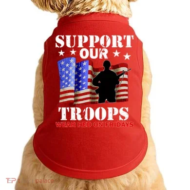 Red Friday Support Our Troops Doggie Tank