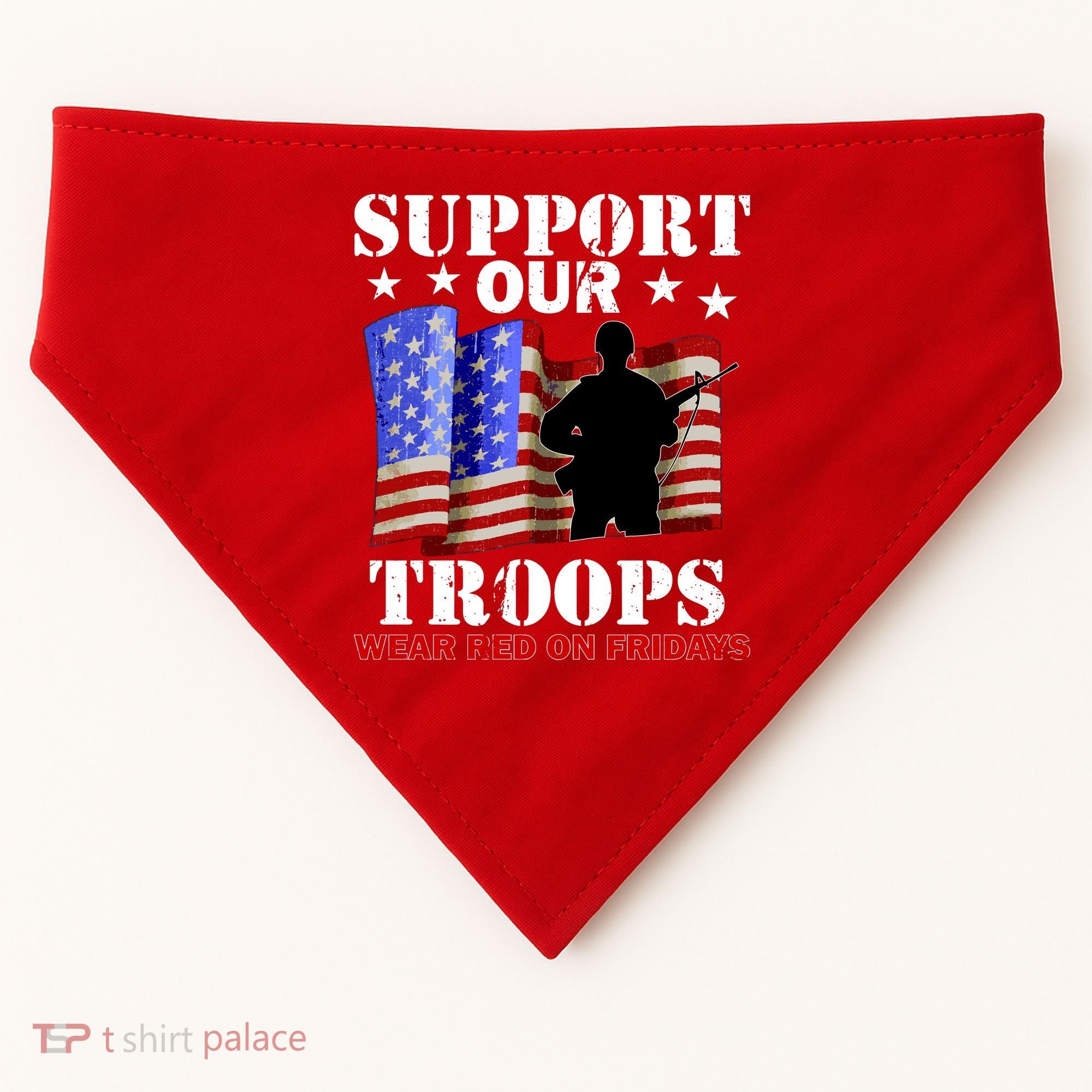 Red Friday Support Our Troops USA-Made Doggie Bandana