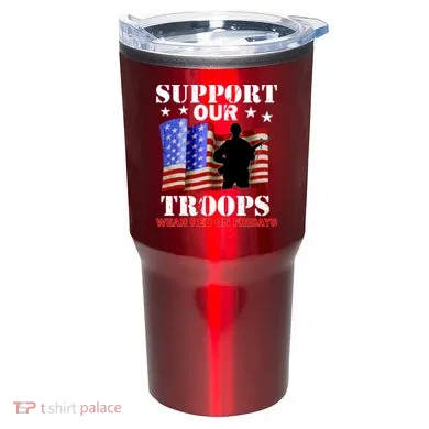 Red Friday Support Our Troops Tumbler