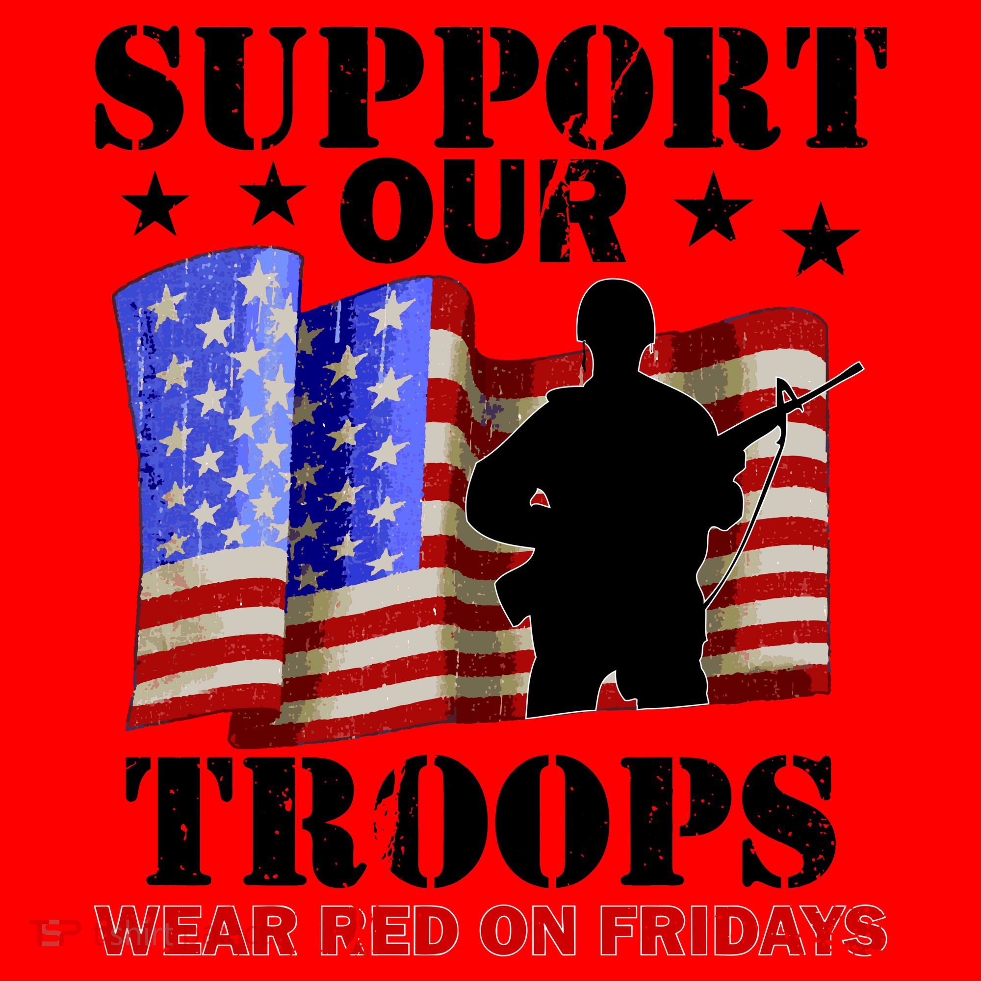 Red Friday Support Our Troops Santa Hat