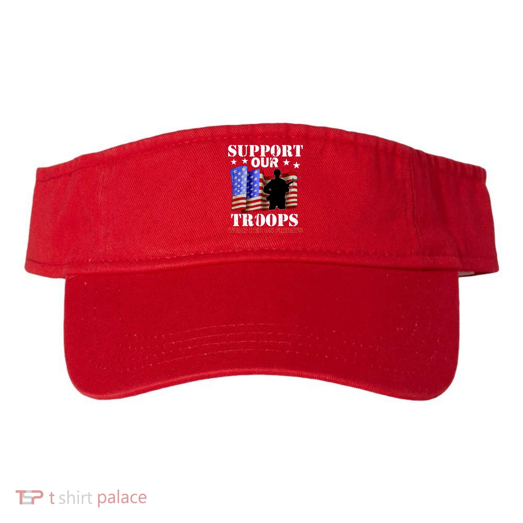 Red Friday Support Our Troops Visor