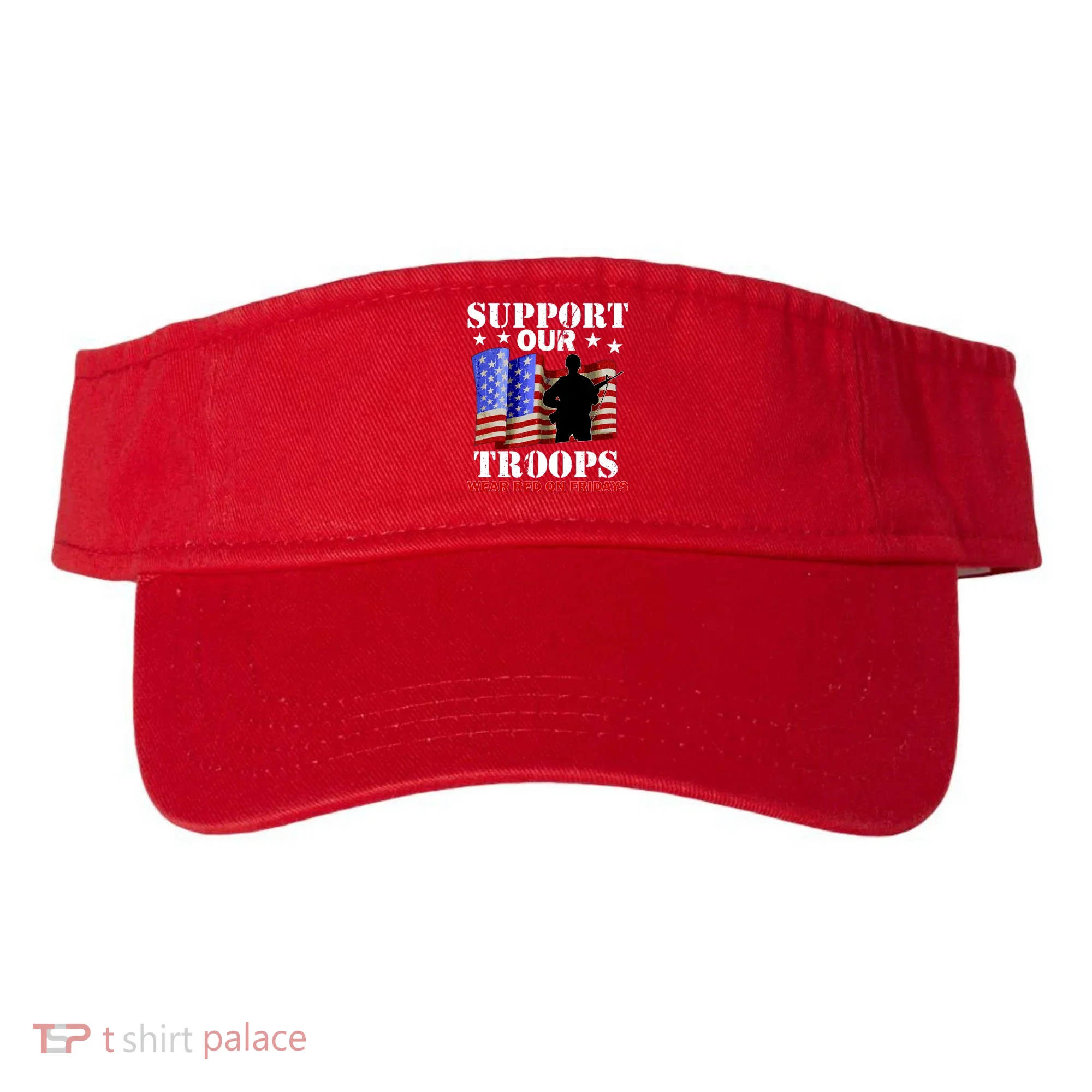Red Friday Support Our Troops Visor