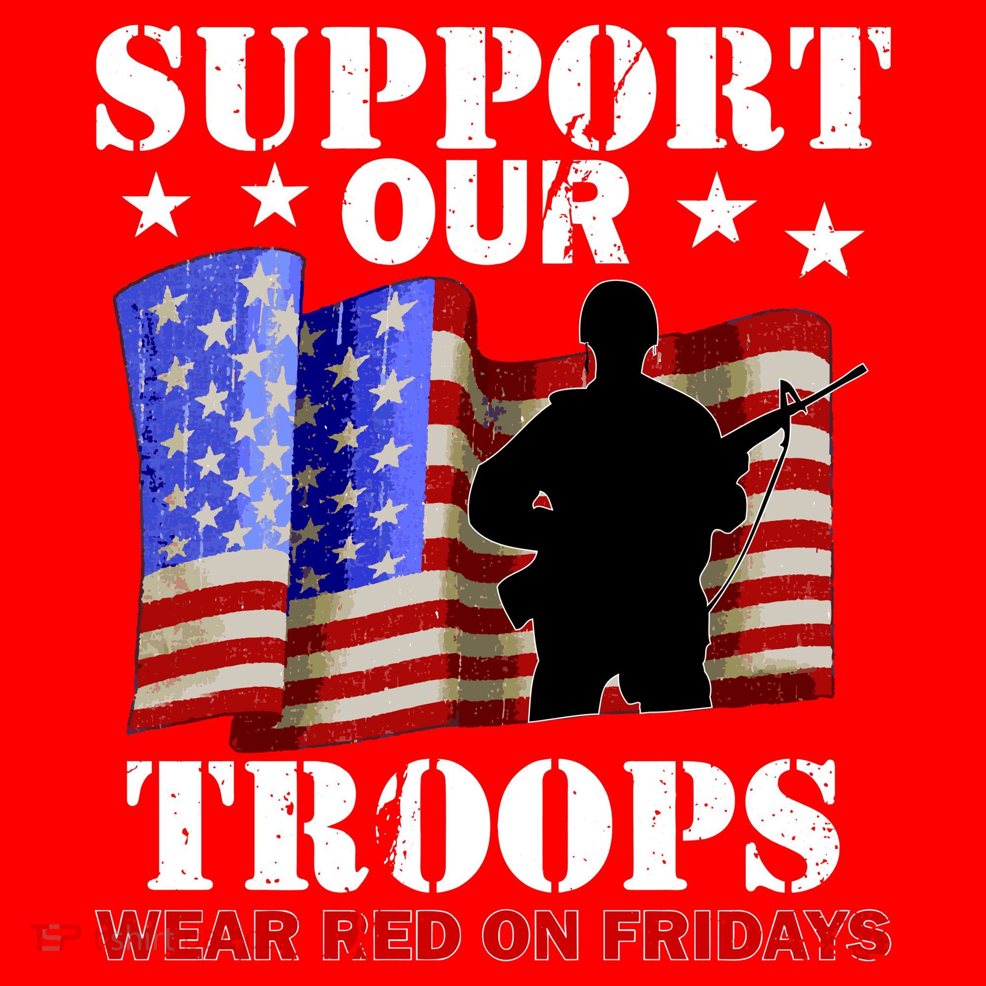 Red Friday Support Our Troops Kids Long Sleeve Shirt