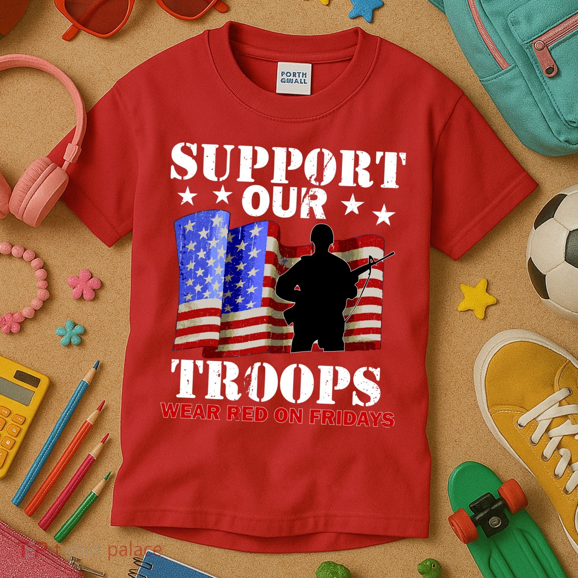Red Friday Support Our Troops Kids T-Shirt