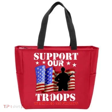 Red Friday Support Our Troops Tote Bag