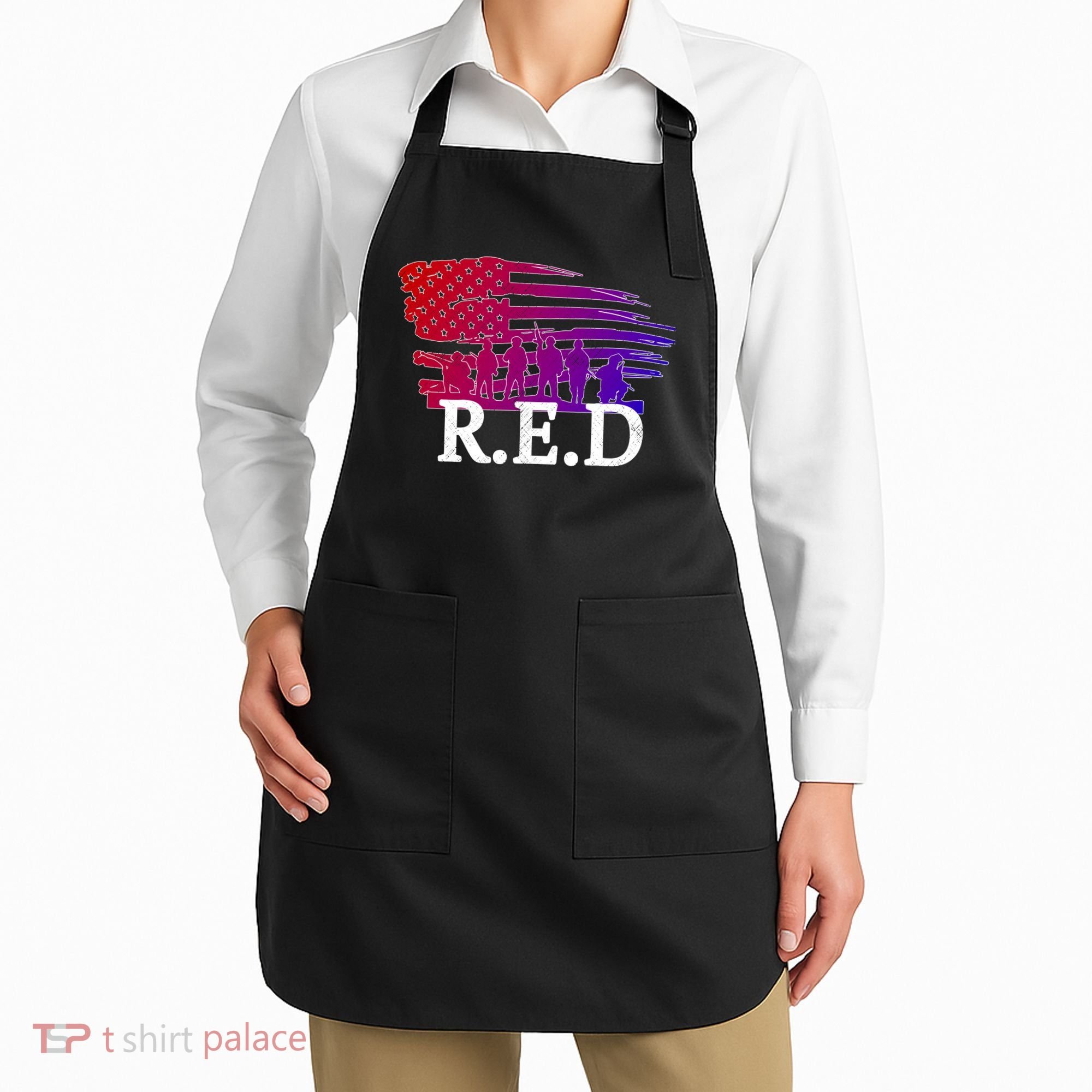 Red Friday Troopers Flag Apron