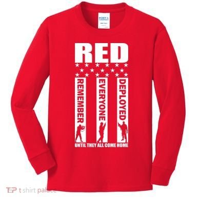 Red Friday Until They All Come Home Kids Long Sleeve Shirt