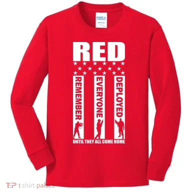 Red Friday Until They All Come Home Kids Long Sleeve Shirt