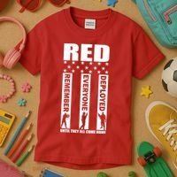 Red Friday Until They All Come Home Kids T-Shirt thumb 3