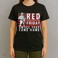 Red Friday Until They All Come Home Support Our Veterans T-Shirt thumb 4