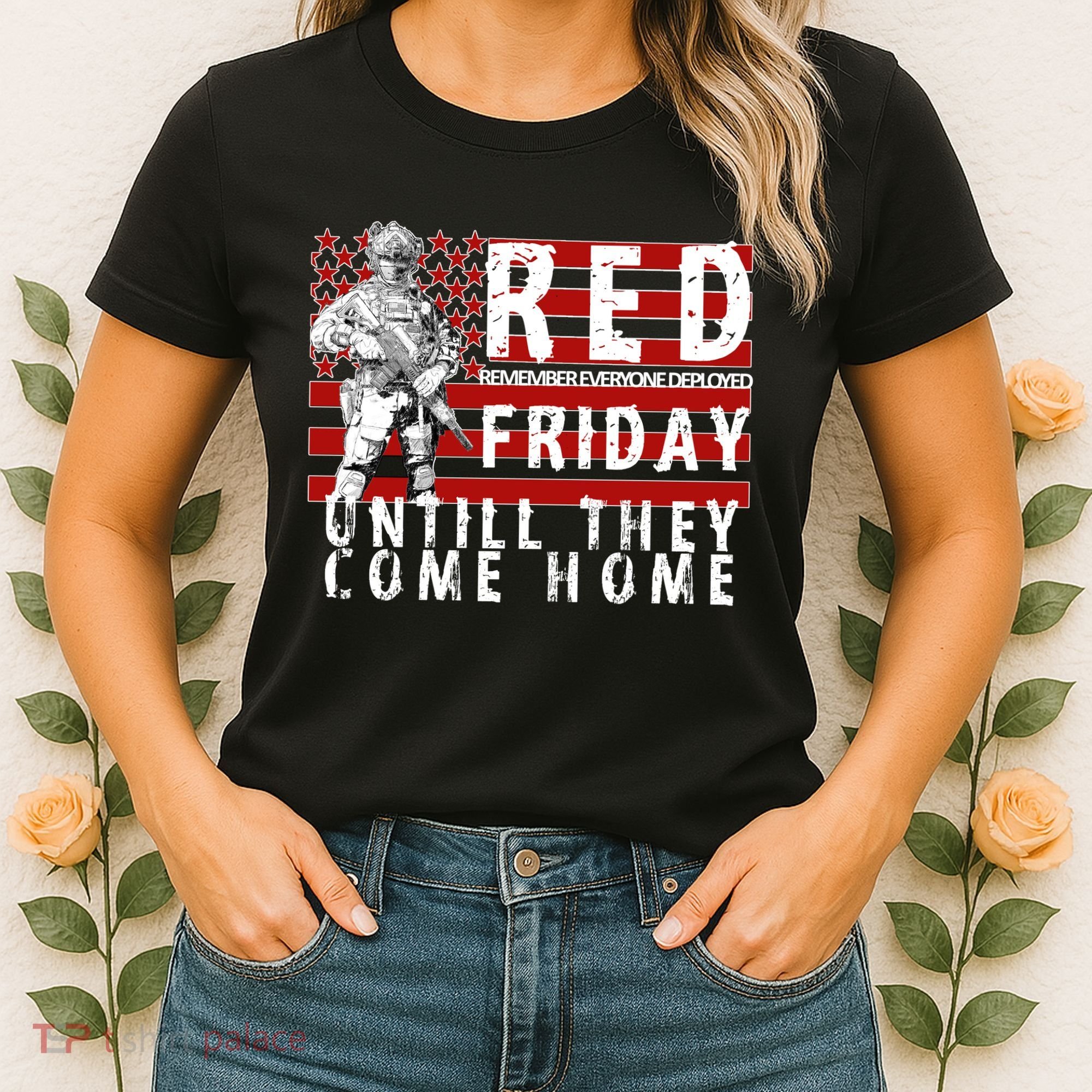 Red Friday Until They All Come Home Support Our Veterans Women's T-Shirt