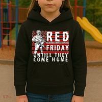 Red Friday Until They All Come Home Support Our Veterans Kids Hoodie thumb 3