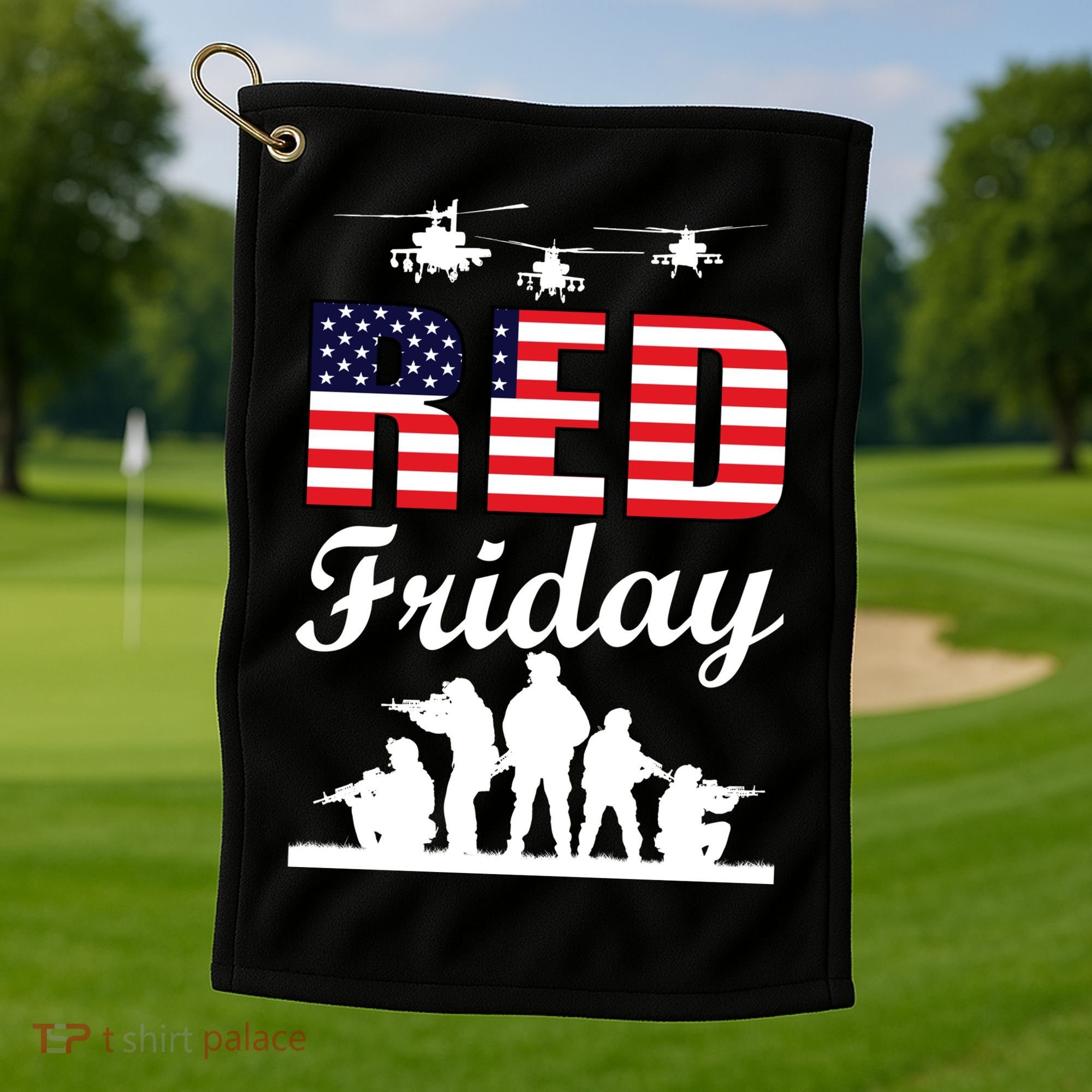 Red Friday Veterans Tribute Golf Towel