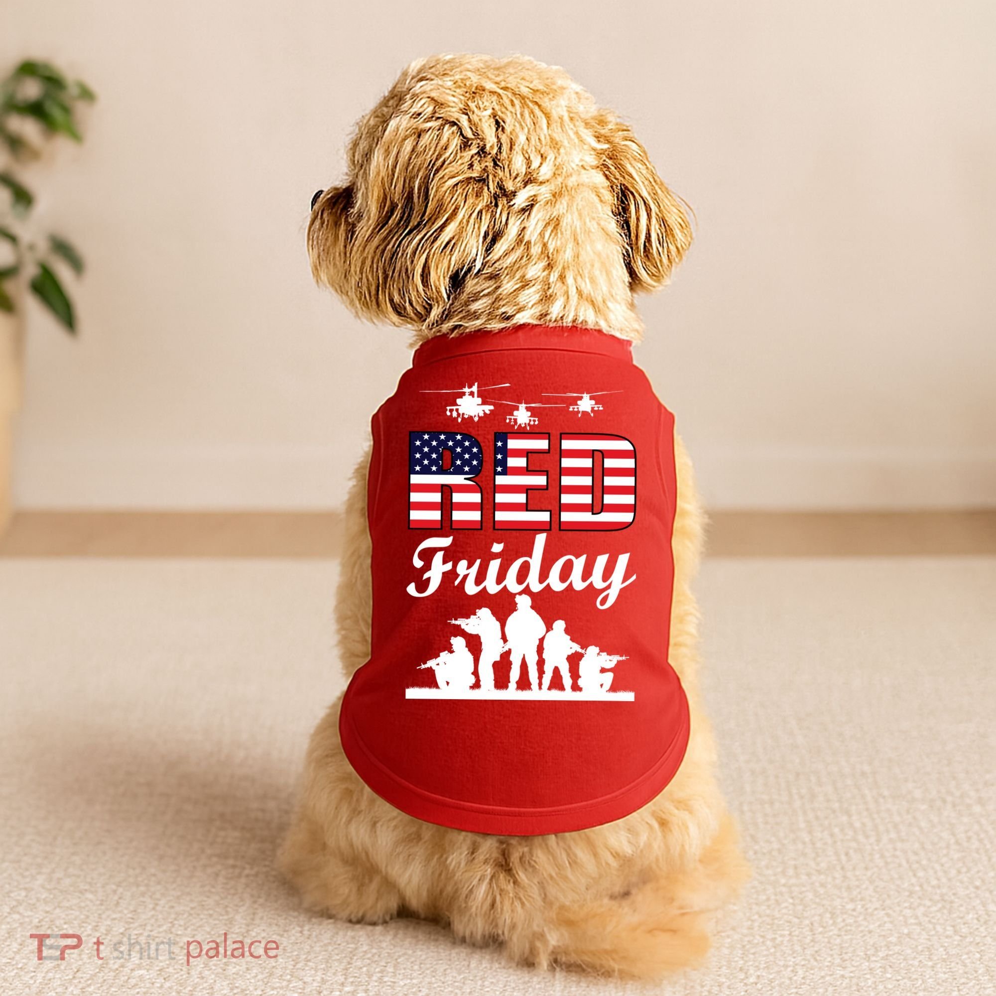 Red Friday Veterans Tribute Doggie Tank