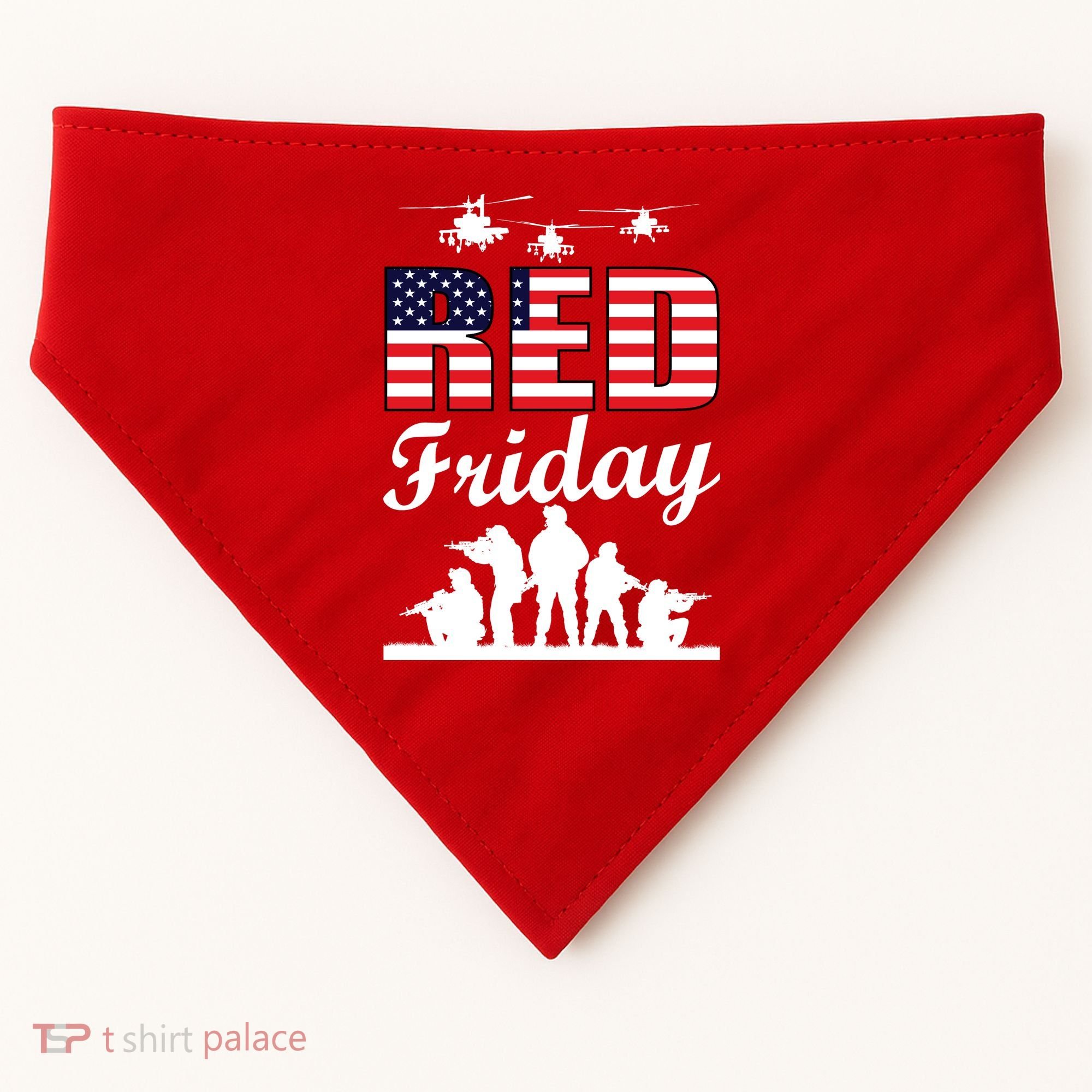 Red Friday Veterans Tribute USA-Made Doggie Bandana