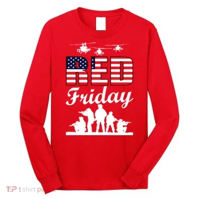 Red Friday Veterans Tribute Long Sleeve Shirt