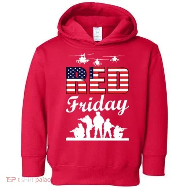 Red Friday Veterans Tribute Toddler Hoodie