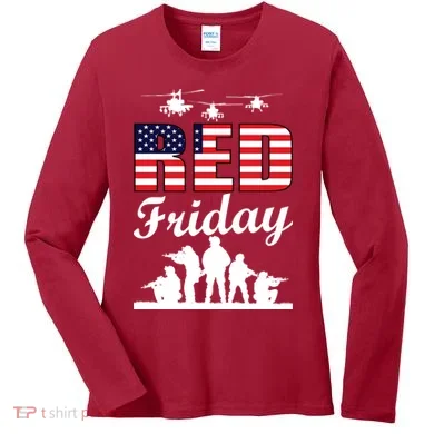 Red Friday Veterans Tribute Women's Long Sleeve Shirt