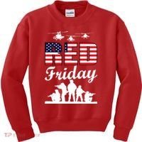 Red Friday Veterans Tribute Kids Sweatshirt thumb 0