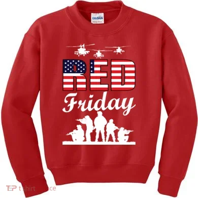 Red Friday Veterans Tribute Kids Sweatshirt
