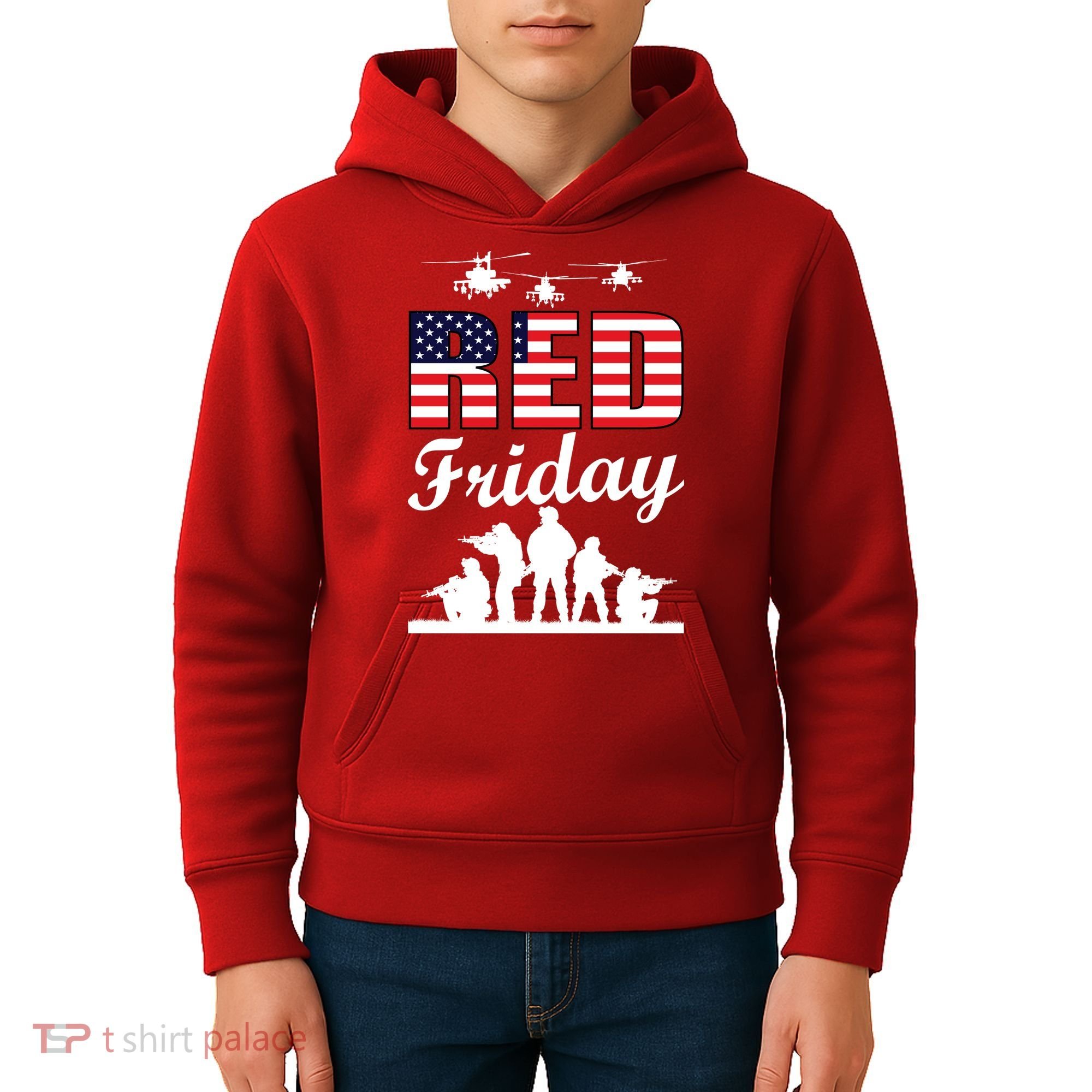 Red Friday Veterans Tribute Kids Hoodie