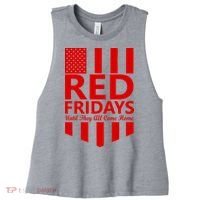 Red Fridays Military Flag Women's Racerback Cropped Tank thumb 0