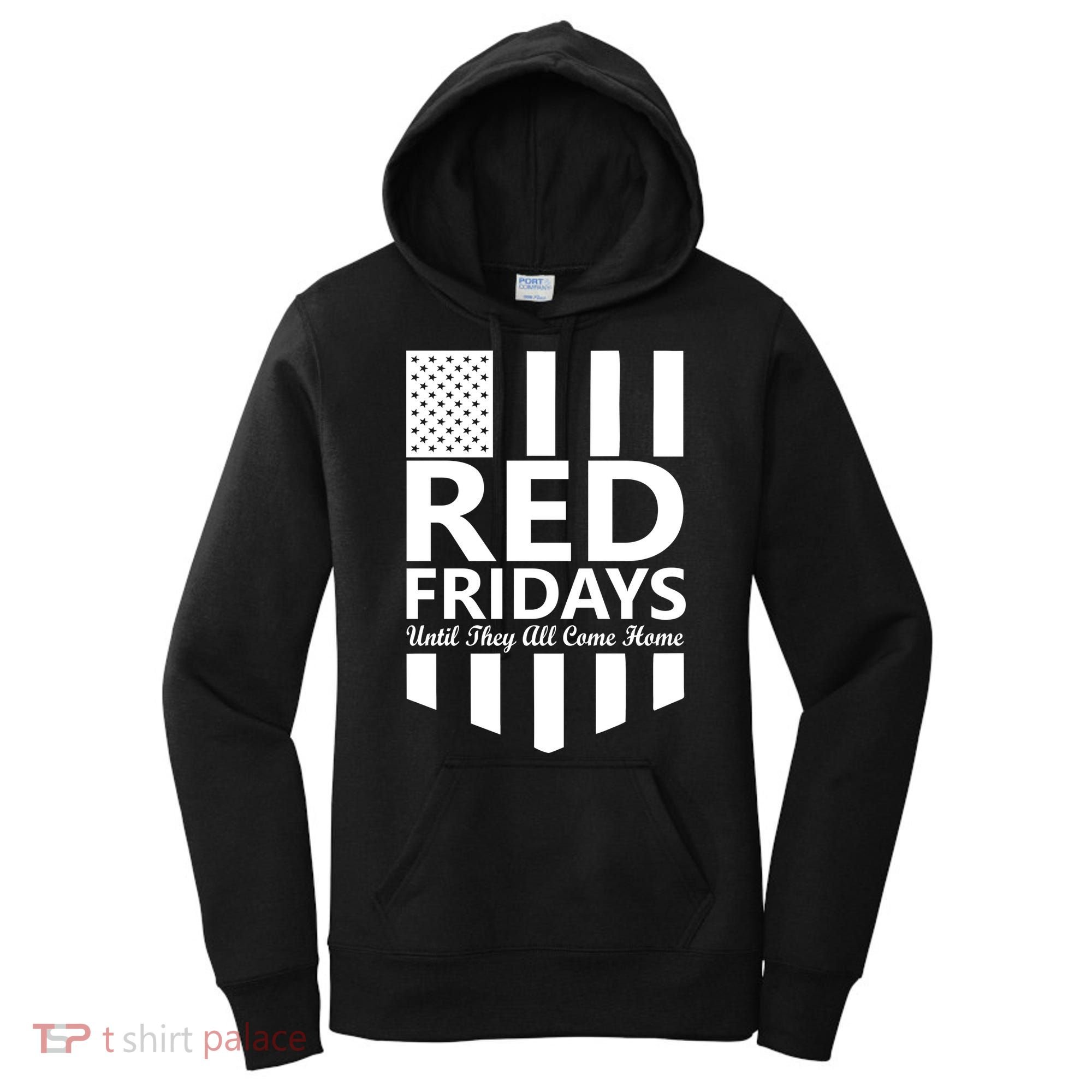 Red Fridays Military Flag Women's Hoodie
