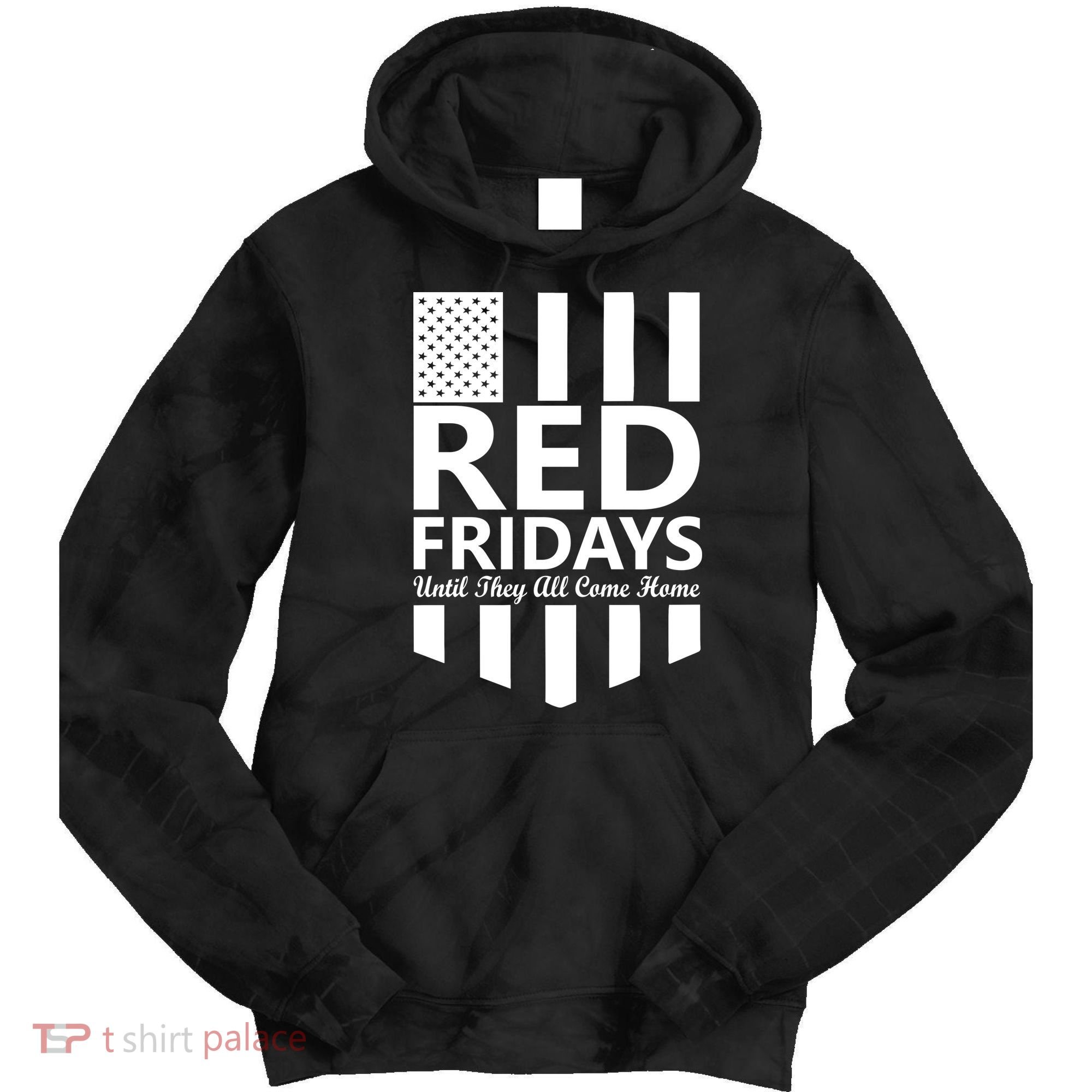 Red Fridays Military Flag Tie Dye Hoodie