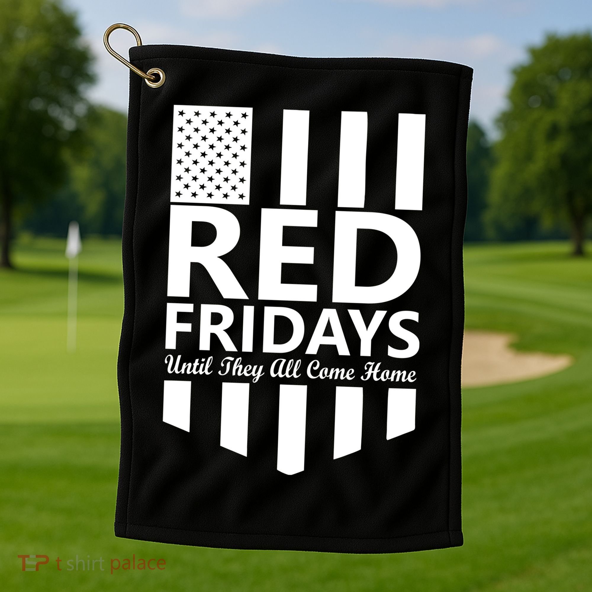 Red Fridays Military Flag Golf Towel