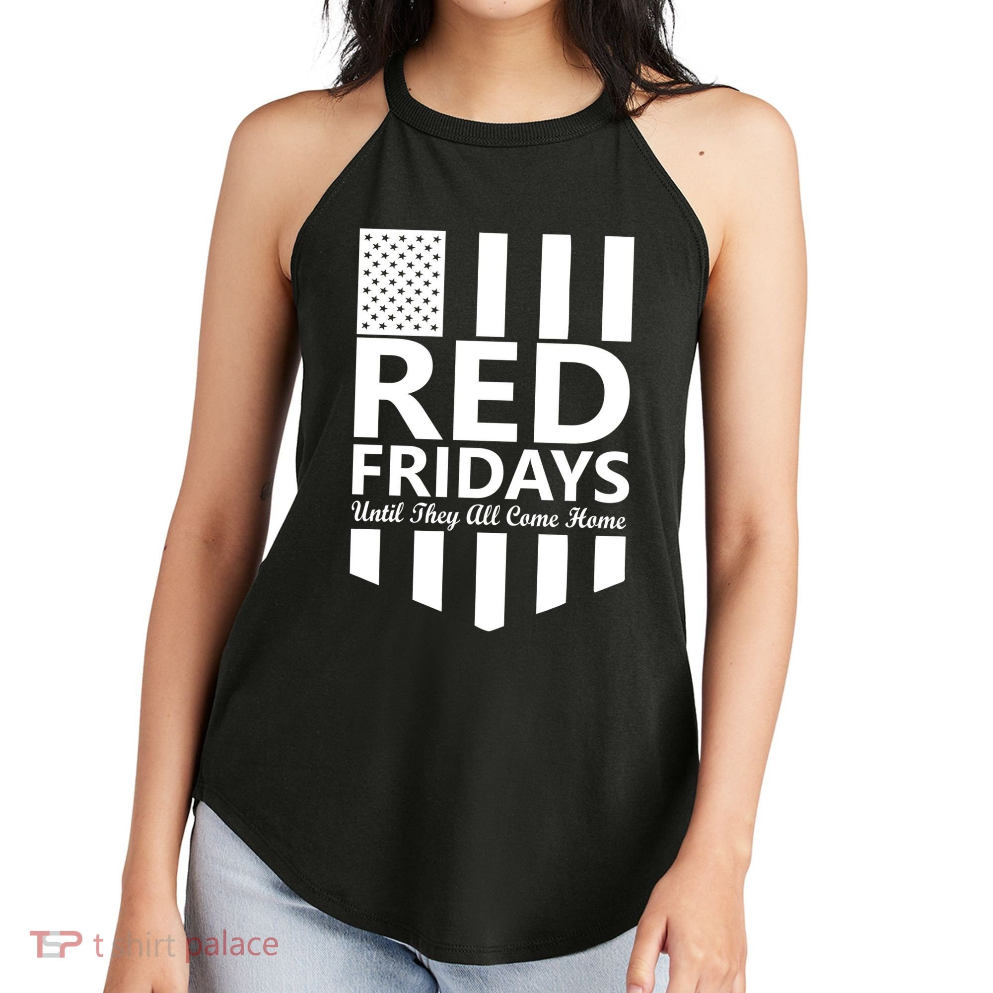 Red Fridays Military Flag Women's Perfect Tri Rocker Tank
